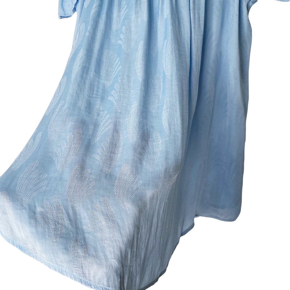 Anthropologie Off Shoulder blue flowly top size XS - Picture 7 of 9